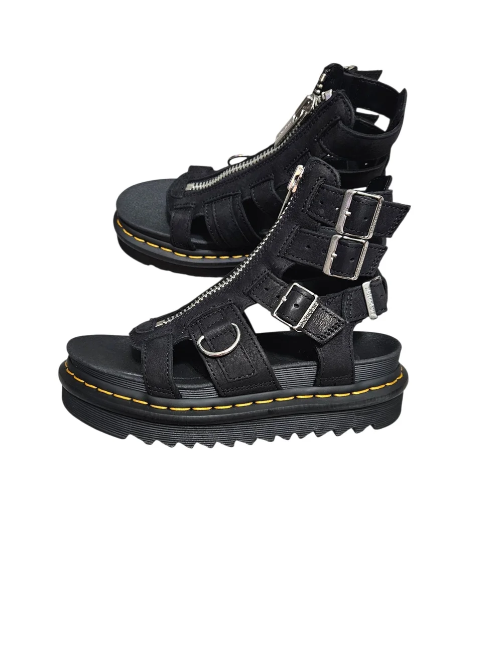 Dr Martens Black Olson Gladiator Platform Sandals NEW